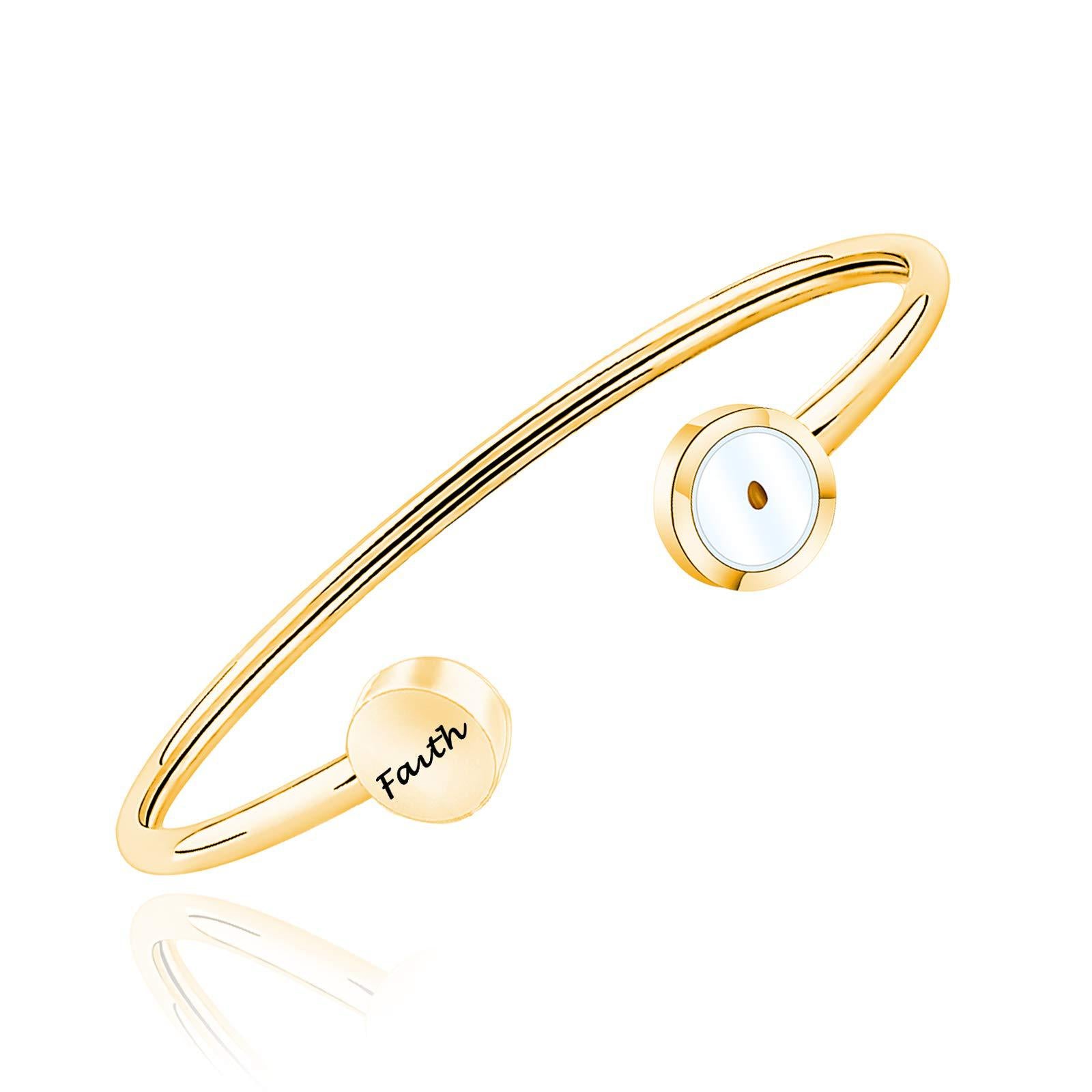 Bracciale aperto all'ingrosso con semi di senape in acciaio inossidabile