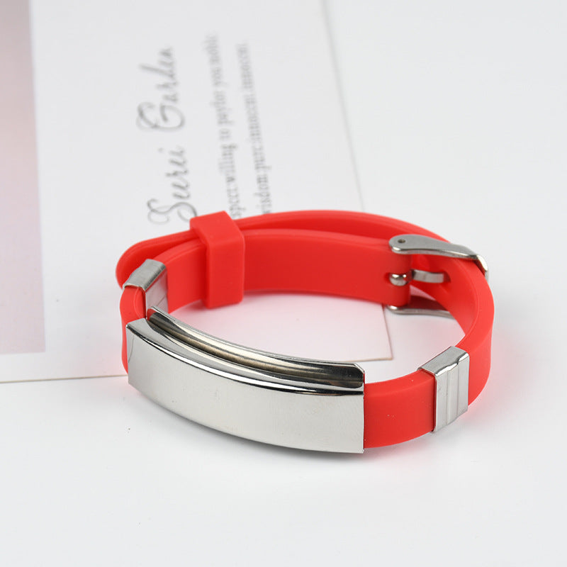 Wholesale Stainless Steel Silicone Bracelet