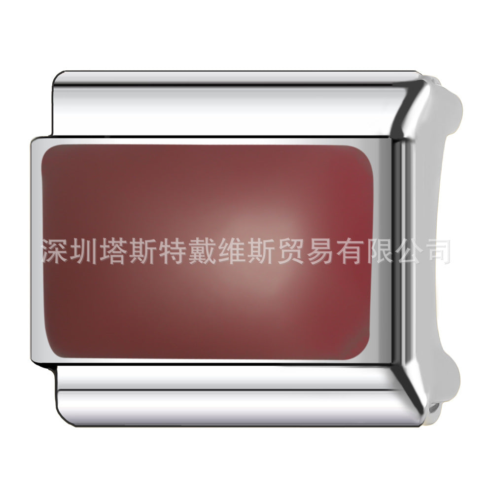 Wholesale 9mm Italian Charm Starter Bracelets DIY square Single Section Creative Stainless Steel Composable Bracelet