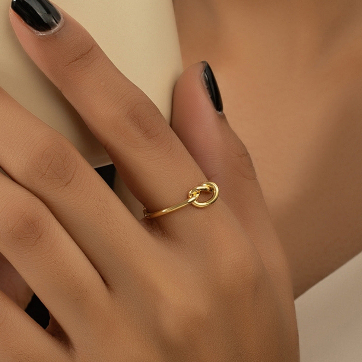 Wholesale Twisted Heart Knot Open Ring