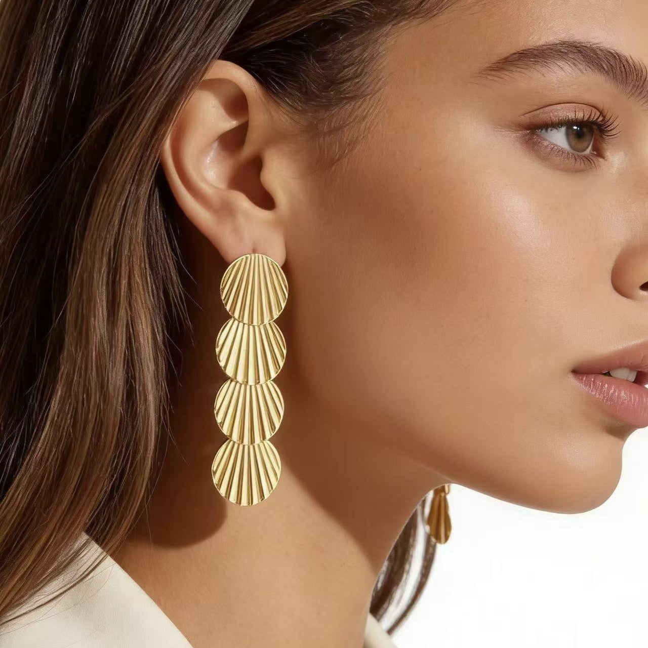 Wholesale Stainless Steel Long Tassel Earrings,  Elegant Korean Style Drop Earrings for Women,  Stylish Jewelry Accessory