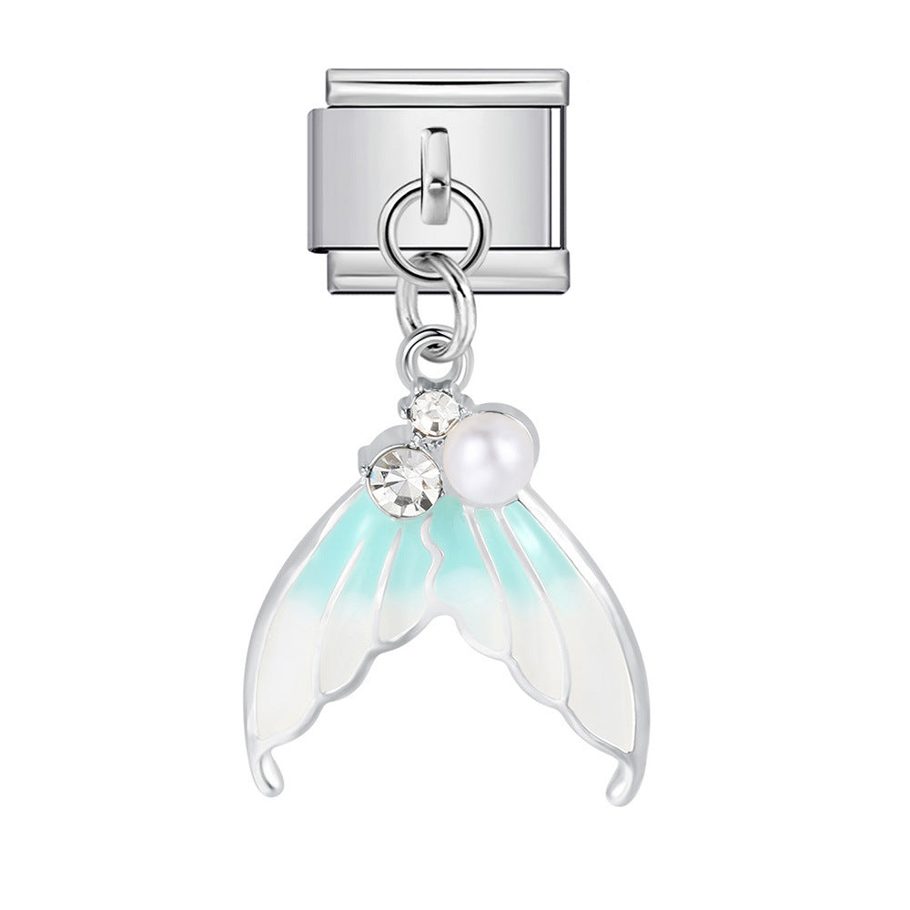 Wholesale Italian Charm Bracelet 9mm DIY Cute silver pendant  Creative Stainless Steel Composable Bracelet