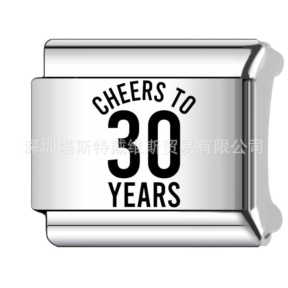 Wholesale 9mm Italian Charm Starter Bracelets DIY square Single Section Creative Stainless Steel Composable Bracelet