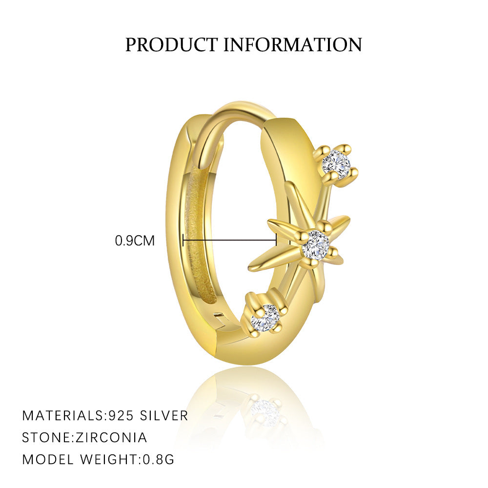 Wholesale S925 sterling silver light luxury diamond cross earrings