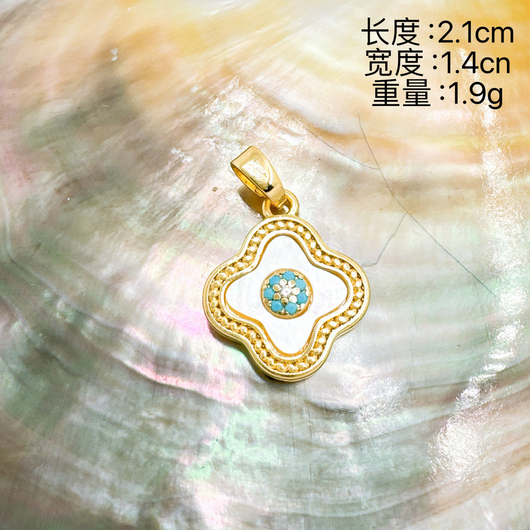 Wholesale Mother-of Pearl Pendant Necklace Gold Plated Copper European Style Fashion Accessory