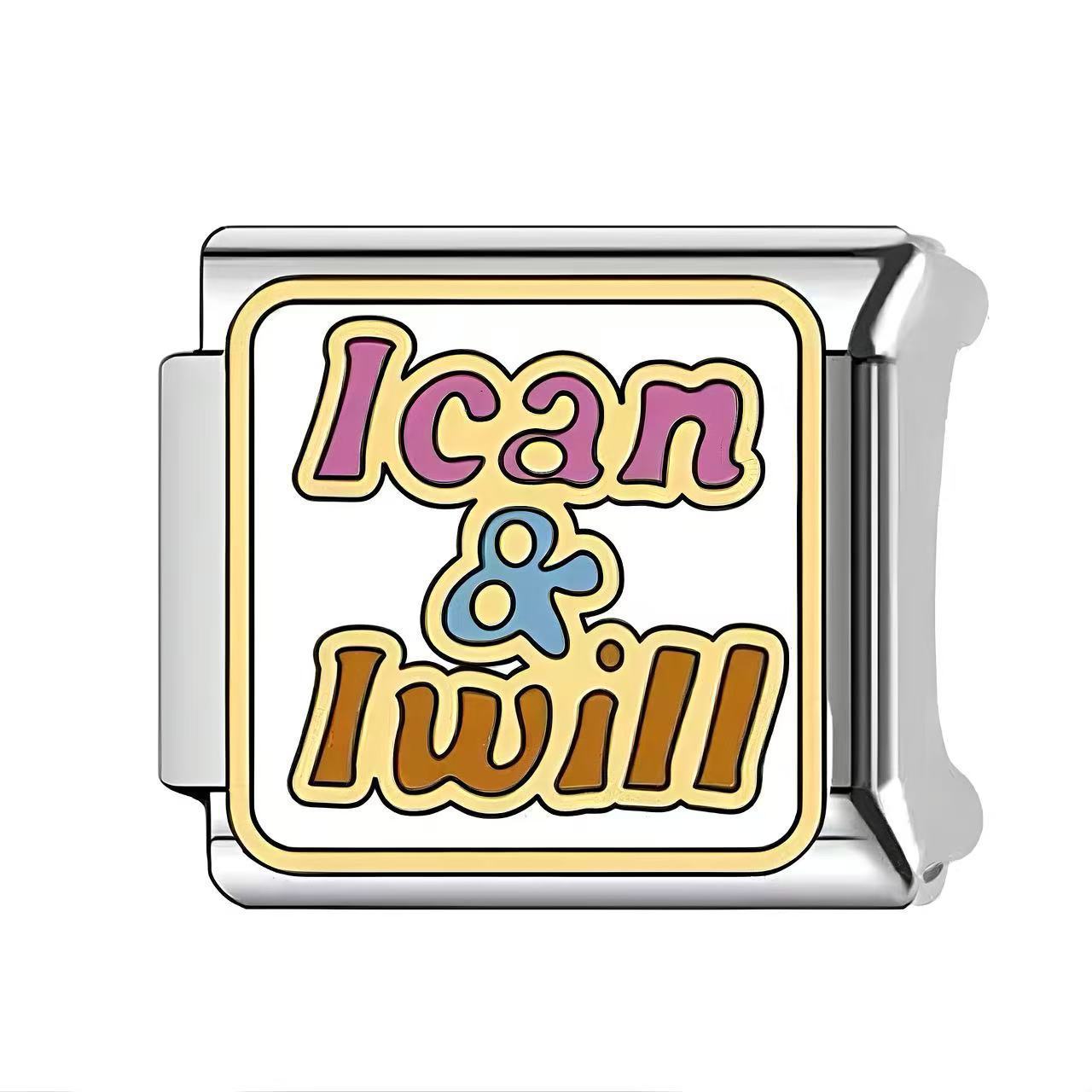 Wholesale Italian Charm Bracelet 9mm DIY English Pattern  Creative Stainless Steel Composable Bracelet