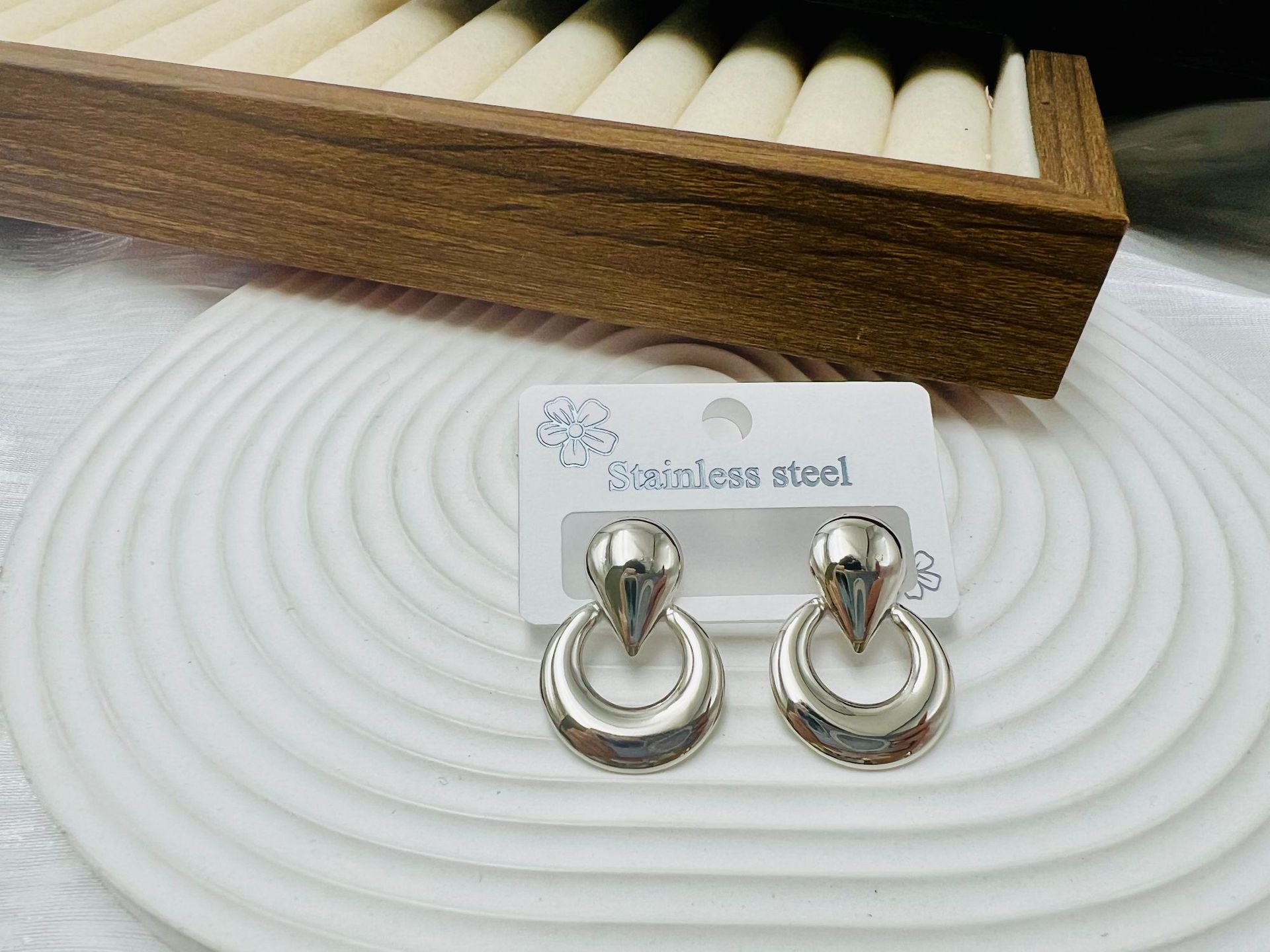 Wholesale Minimalist Stainless Steel Geometric Stud Earrings