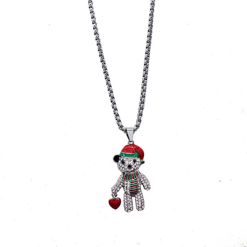 Wholesale Christmas Bear Long Necklace