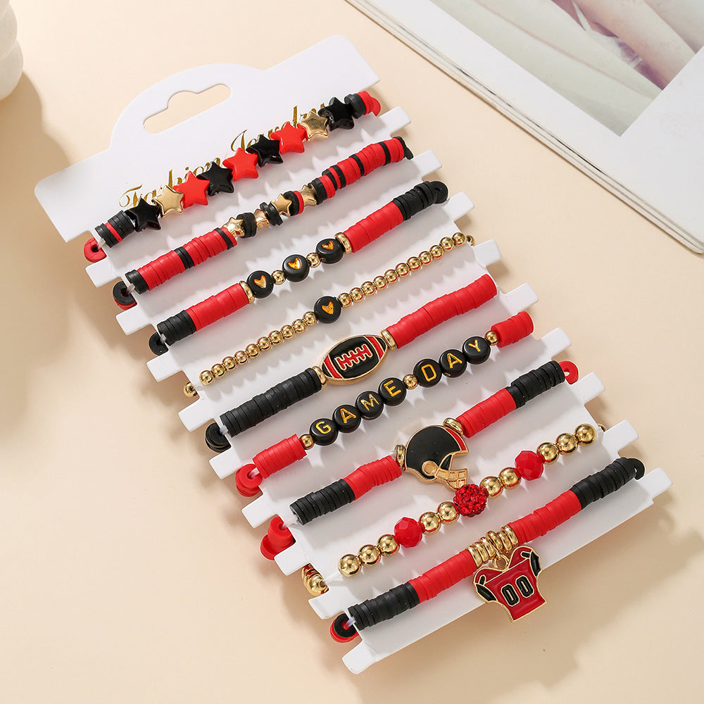 Wholesale  Rugby suit Multi-layer Stacked Love Letter Soft y Bracelet