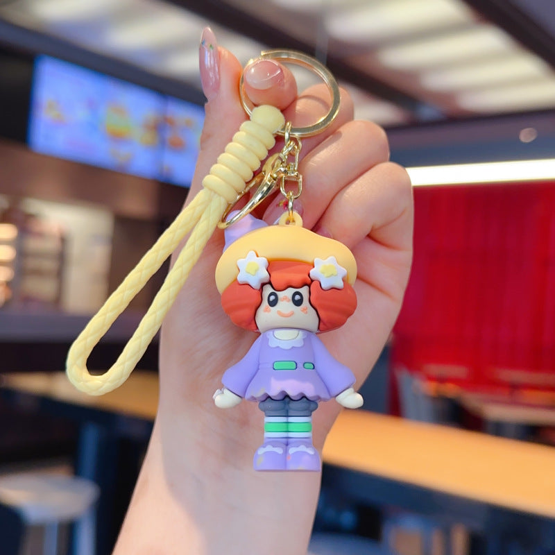 Wholesale PVC Cute Cartoon Keychain Pink - Trendy Gift for Girls,  Couple Bag Charm,  Car Key Accessory