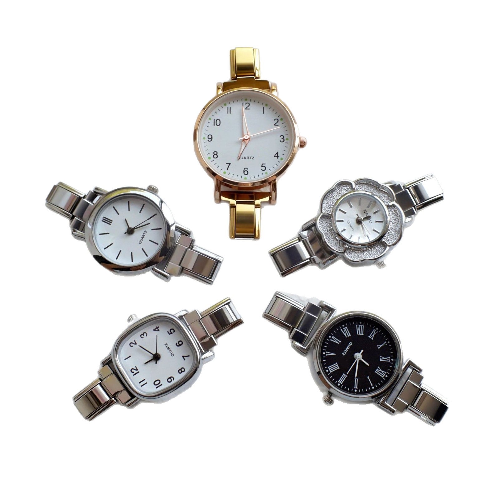 Wholesale Italian Charm Watches Multifunctional Casual DIY gold Module Splicing Diamond Pendant Stainless Steel Watch