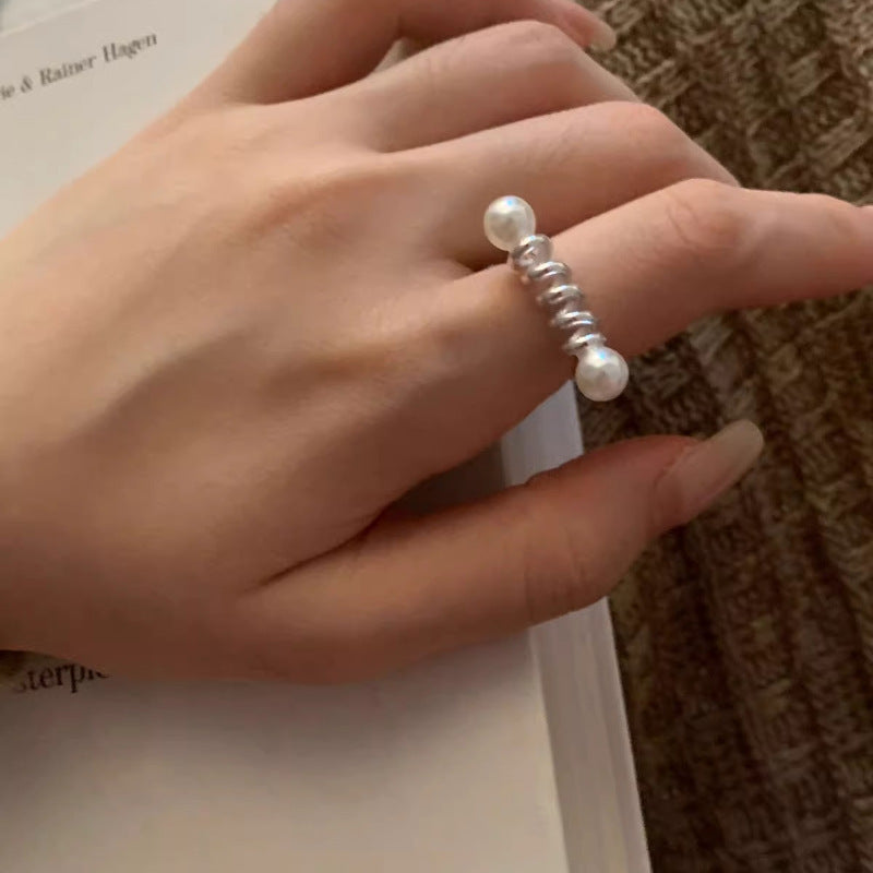 Wholesale 925 silver spring pearl ring