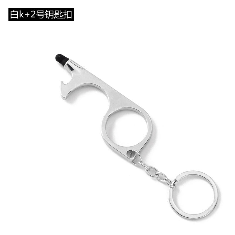 Wholesale Multifunctional Door Opener Zinc Alloy Touch Screen Contactless Door Opener Keychain