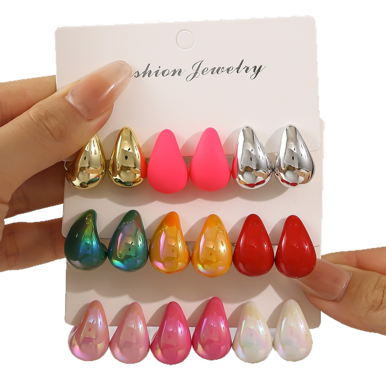 Wholesale Trendy Dopamine Drop Earring Set Stylish Fashion Accessory Mixed Colors Resin Women S Earrings Party Gift