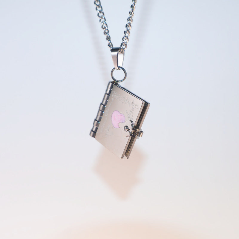 Wholesale Stainless steel  Love Couple Opening and Closing Commemorative Album Necklace