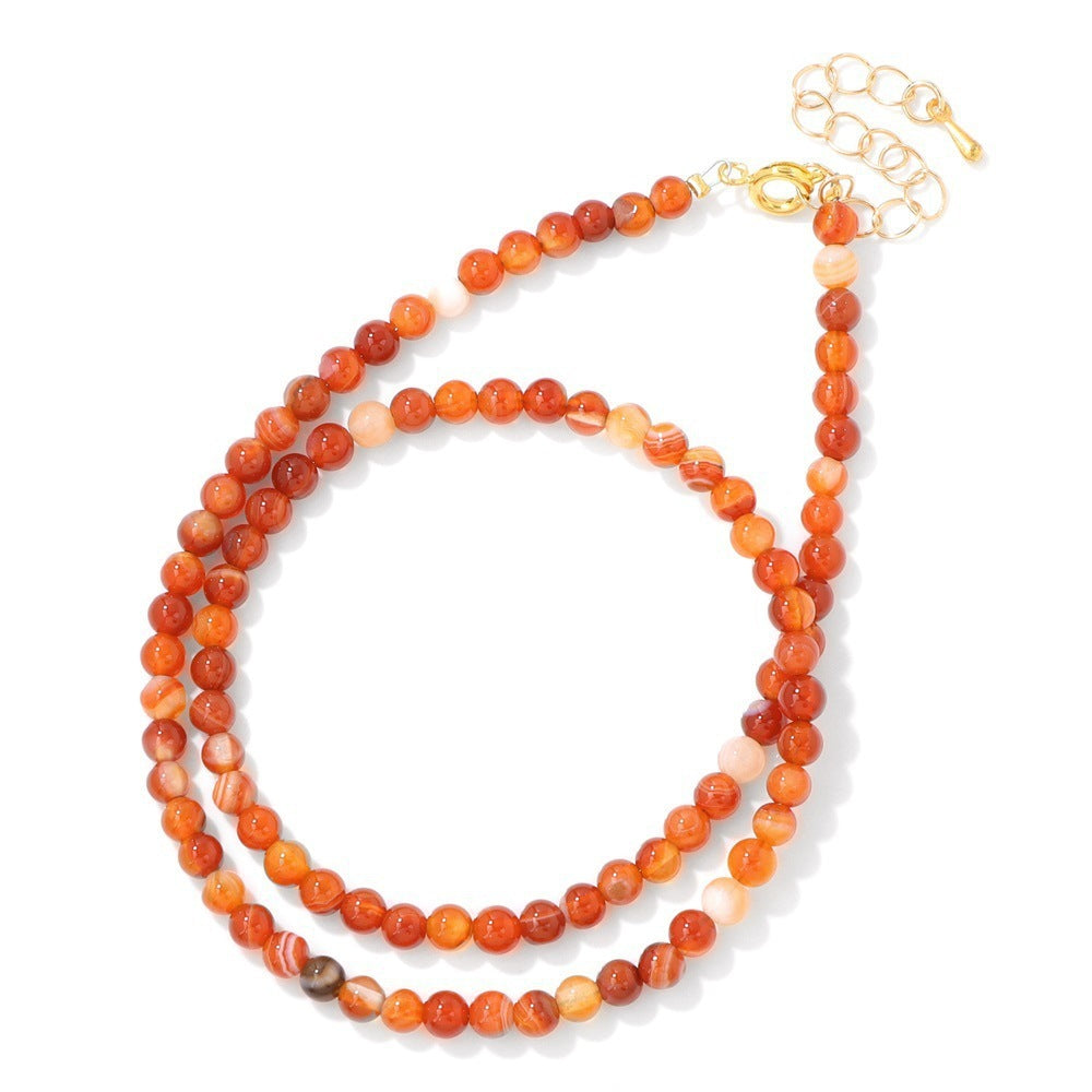 Wholesale  4mm Natural Stone Bead Necklace