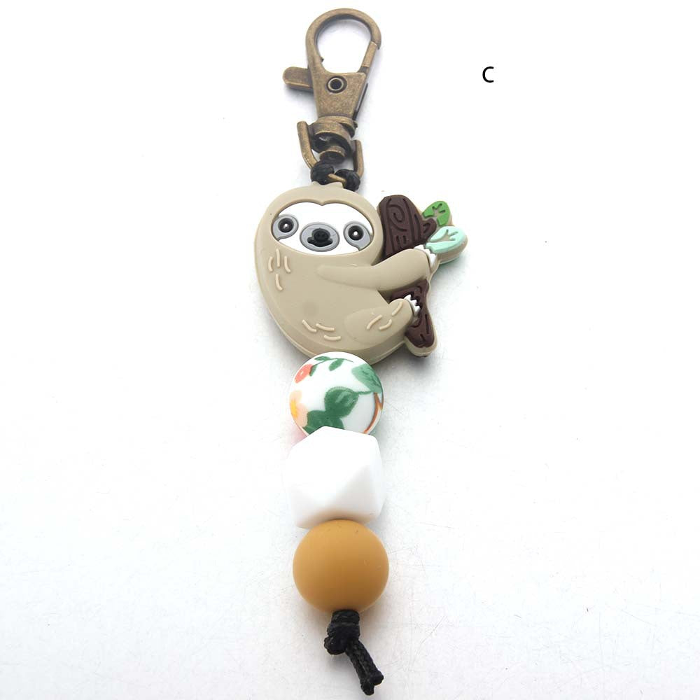 Wholesale Bee Silicone Beaded Keychain ACC-KC-JinAn003