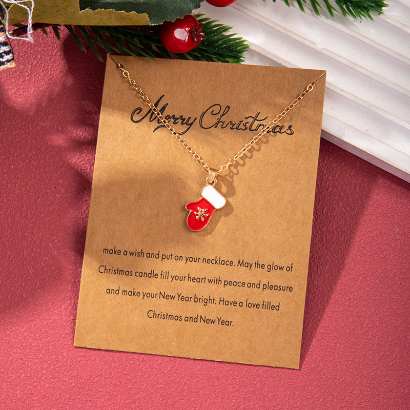 Wholesale Christmas Colored Oil Drop Pendant Christmas Tree Necklaces ACC-NE-Zhey002