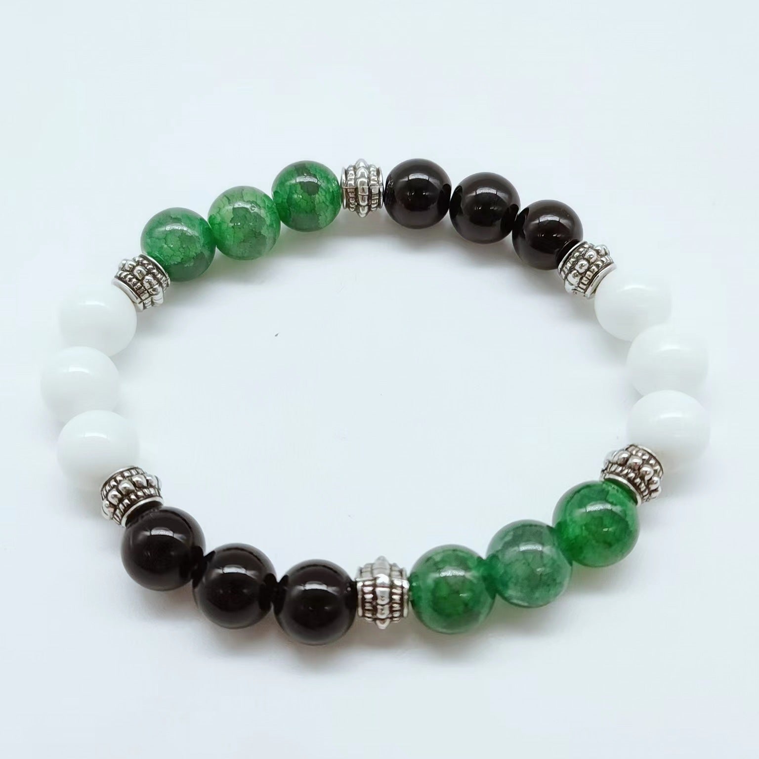 Wholesale  Black Glass Tiger Eye Alloy Bracelet