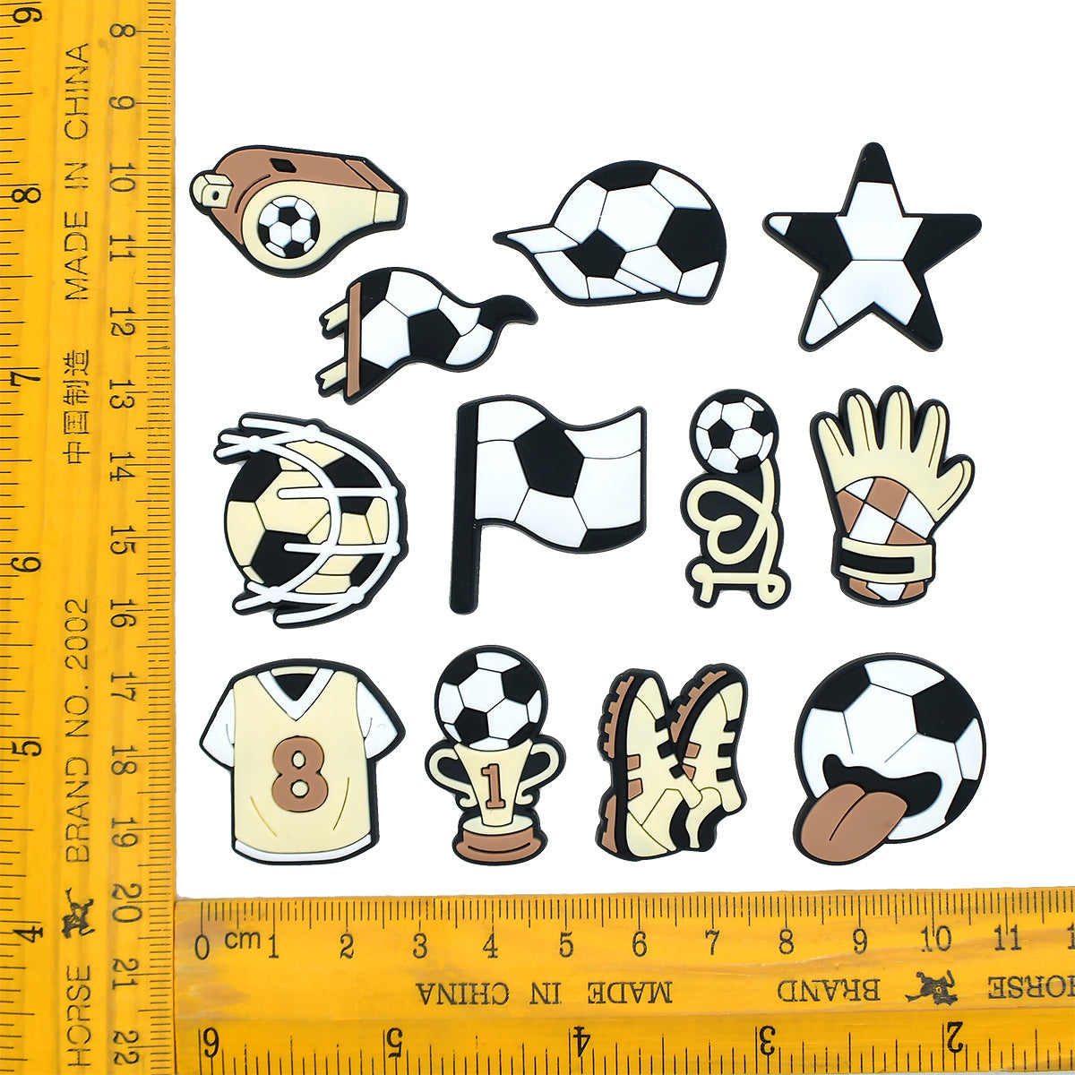 Wholesale Soft PVC Football Shoe Charms For Sandals Removable Shoe Flower Decor Casual Resale Accessory
