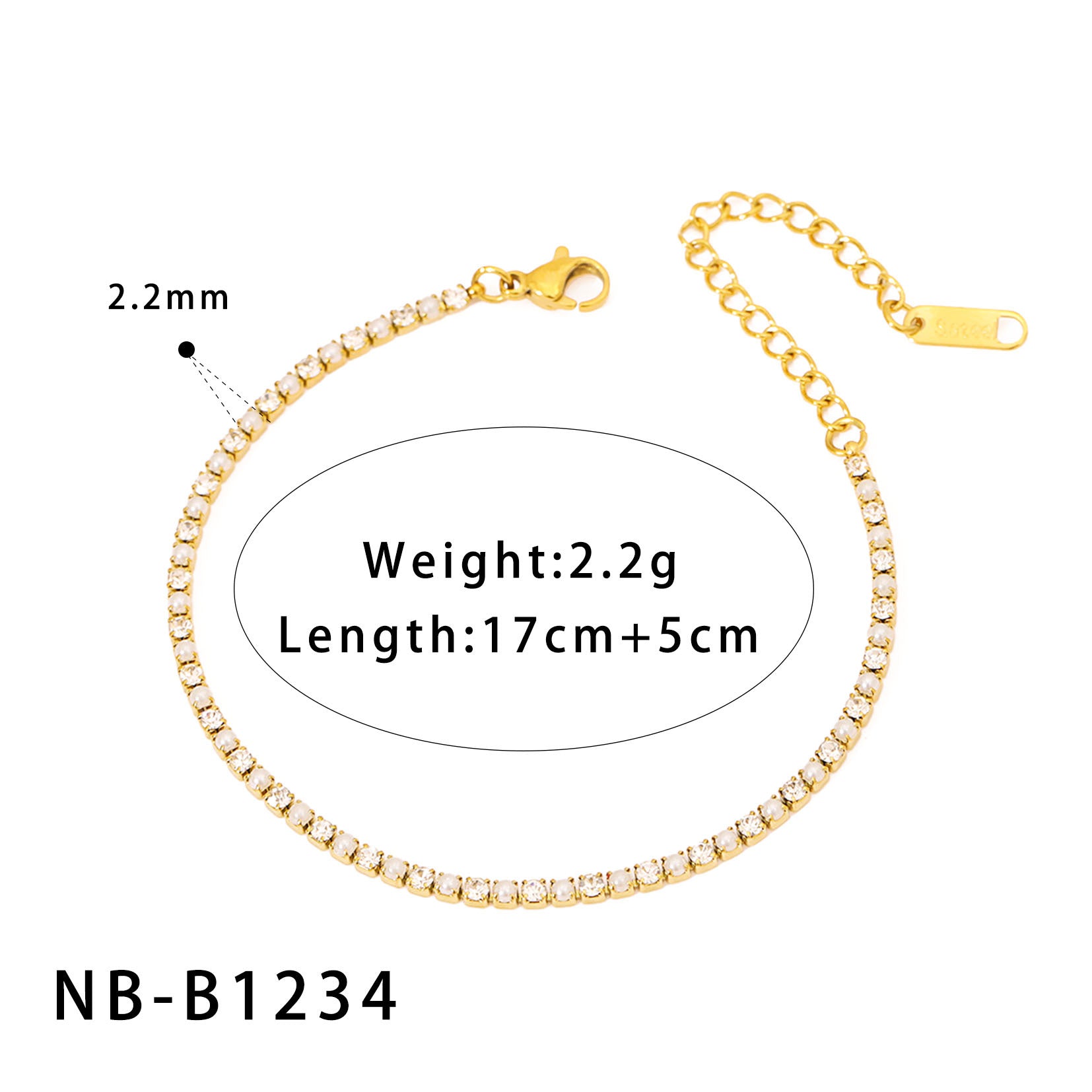 Wholesale Stainless Steel Electroplated Heart Zircon Bracelet Women' s Fashion Jewelry Accessory