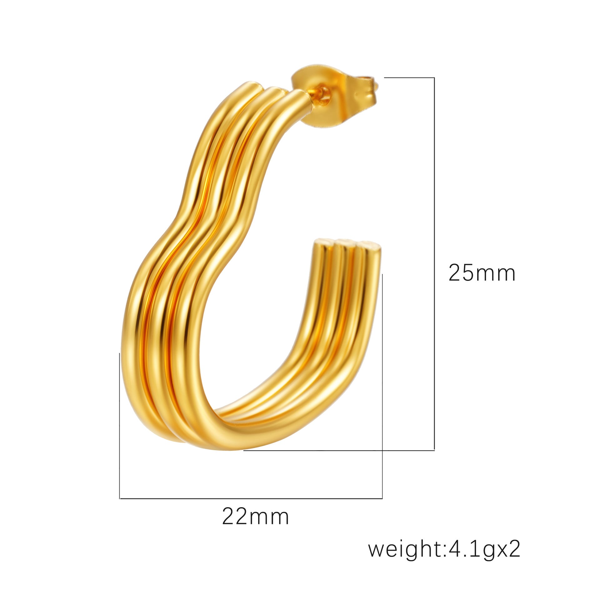 Boucles d'oreilles en acier titane d'amour multicouches en gros