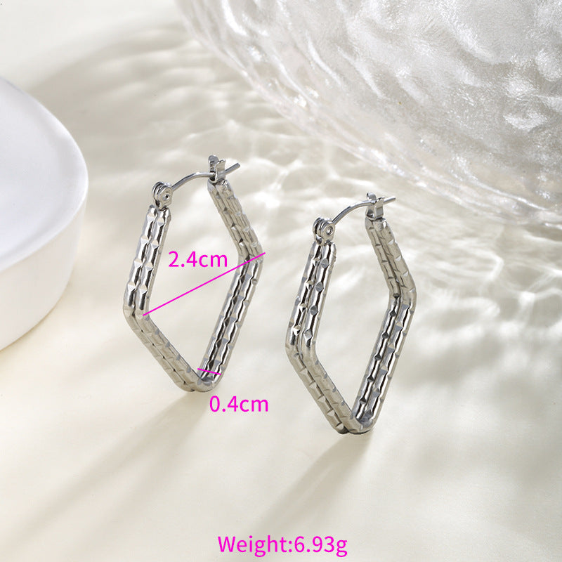 Wholesale Stainless steel heart-shaped large circle earrings