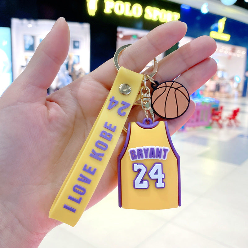 Wholesale Silicone Basketball Schoolbag Jersey Keychains Creative Keychain ACC-KC-Gongz012