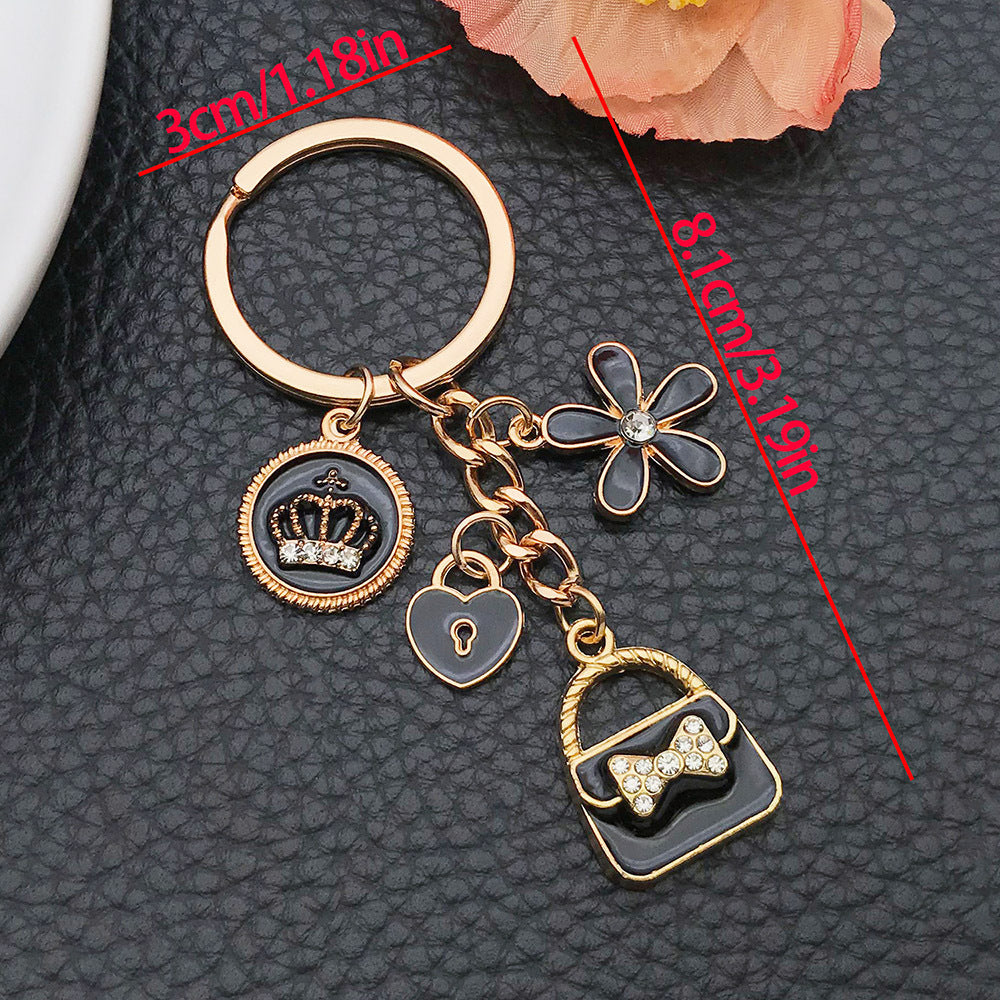 Wholesale Oil Dripping Small Fragrance Kc Gold Rose Red Cosmetic Box Lipstick Lips Alloy Keychain