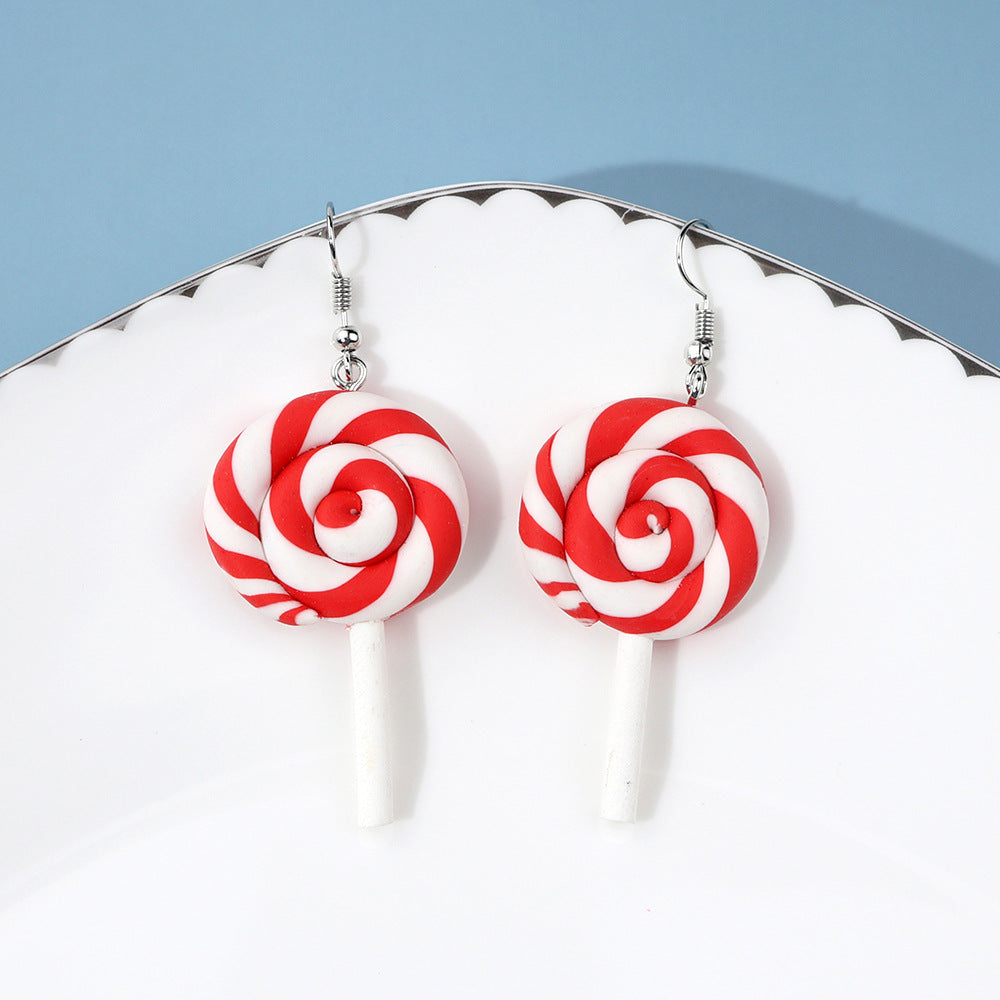 Wholesale  personality cute  soft pottery lollipop earrings
