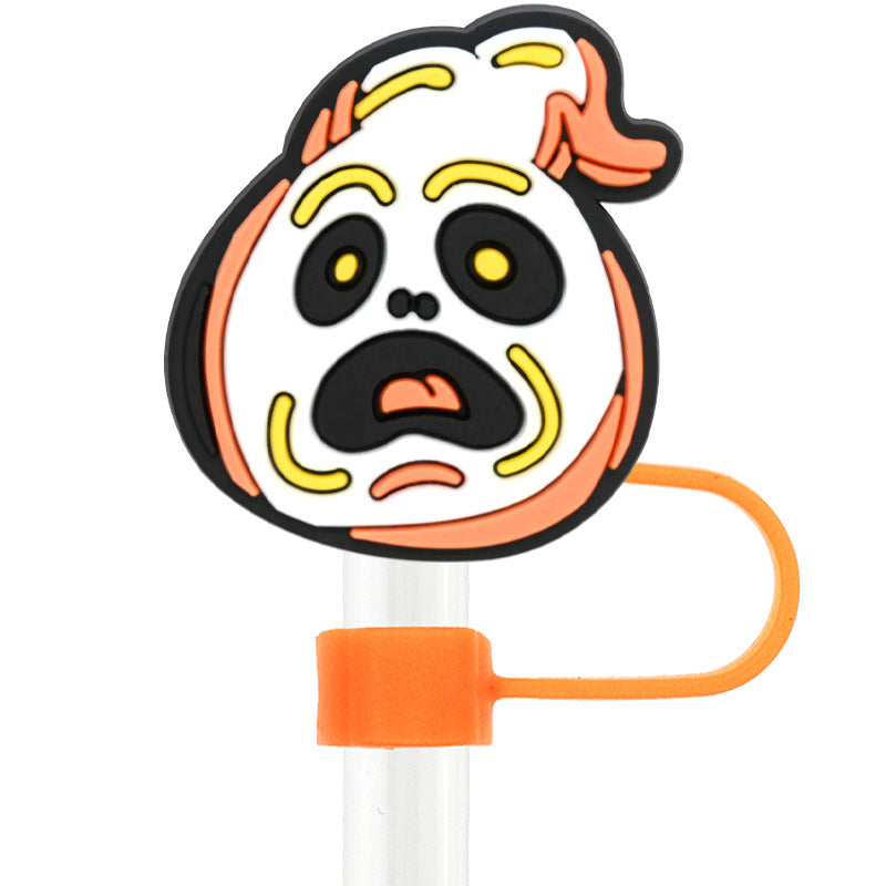 Wholesale Random 100pcs Halloween 10mm PVC Soft Straw Tube Cap ACC-SCR-RYY072