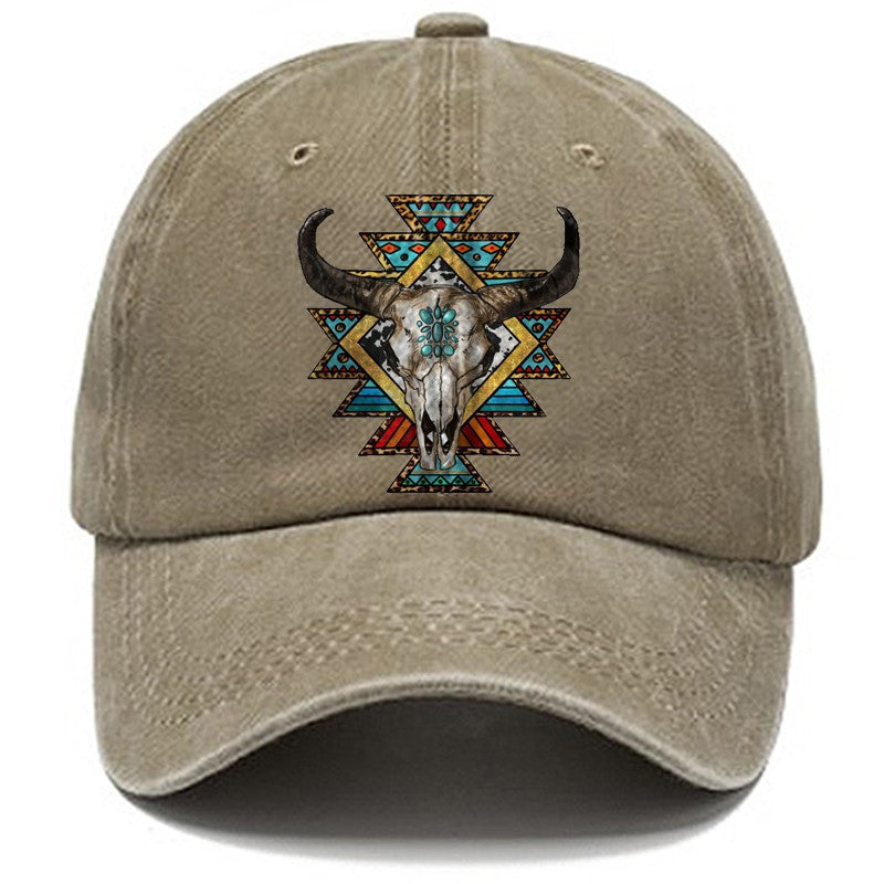 Wholesale Printed Hats Distressed Dad Hats Retro Baseball Caps Vintage Western Style Aztec ACC-HT-ZhuoDun001