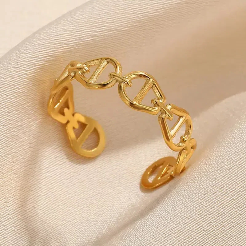 Wholesale Adjustable Stainless Steel Geometric Cross Ring