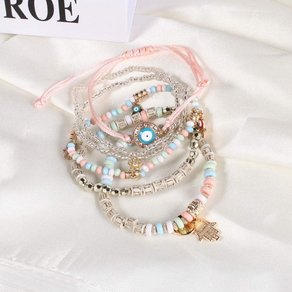 Wholesale Handmade Beaded Jewelry Evil Eye Bracelet Multi-layered Bracelet Beaded Bracelets ACC-BT-XinY002