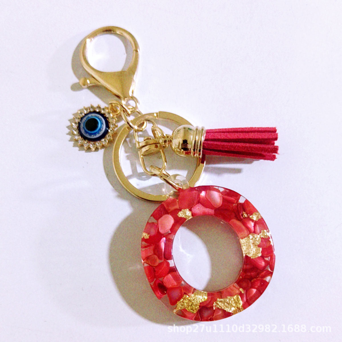 Wholesale Evil Eye Tassel Resin Letter Keychain Bag Charm Fashion Accessory for Party Resale