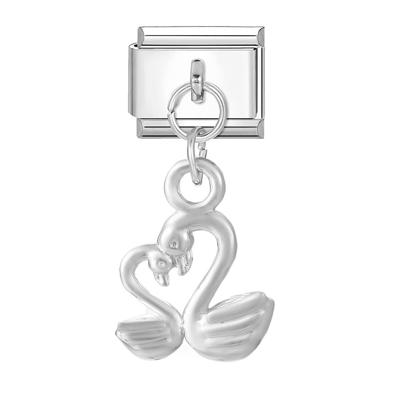 Wholesale 9mm Italian Charm Starter Bracelets DIY Heart Pendant Stainless Steel Composable Bracelet