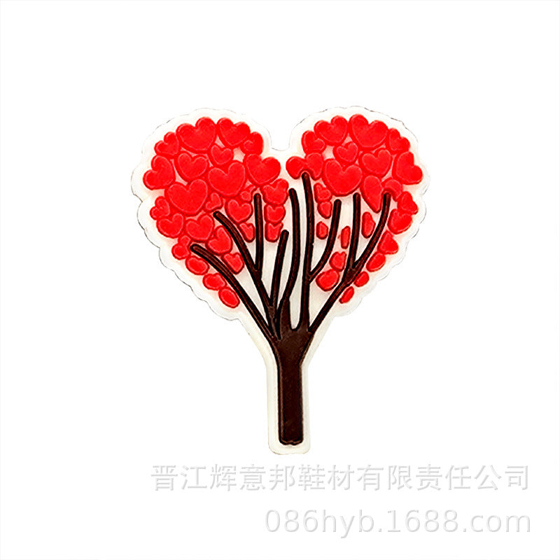 Wholesale Random 100pcs Love Garden PVC Soft Rubber Shoe Buckle Decoration ACC-SC-YiBang002