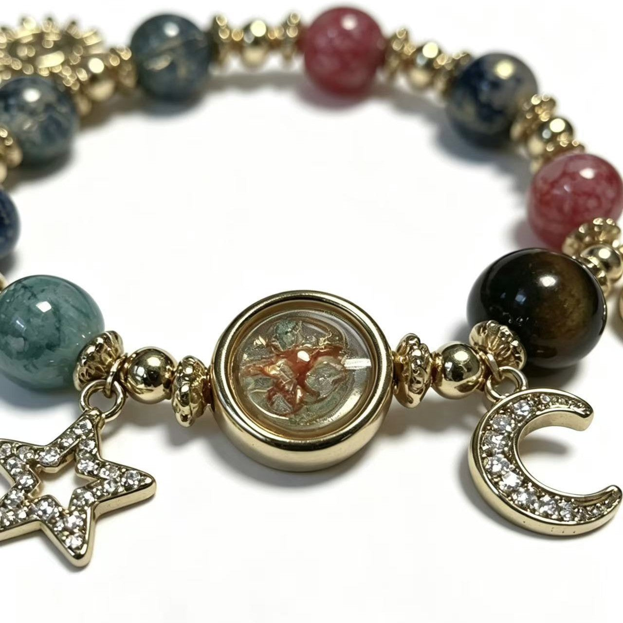 Wholesale Starry Sky Natural Stone Handmade Bracelet Micro Setting Alloy Inlay Fashion Accessory For Birthday Gift And Everyday Wear