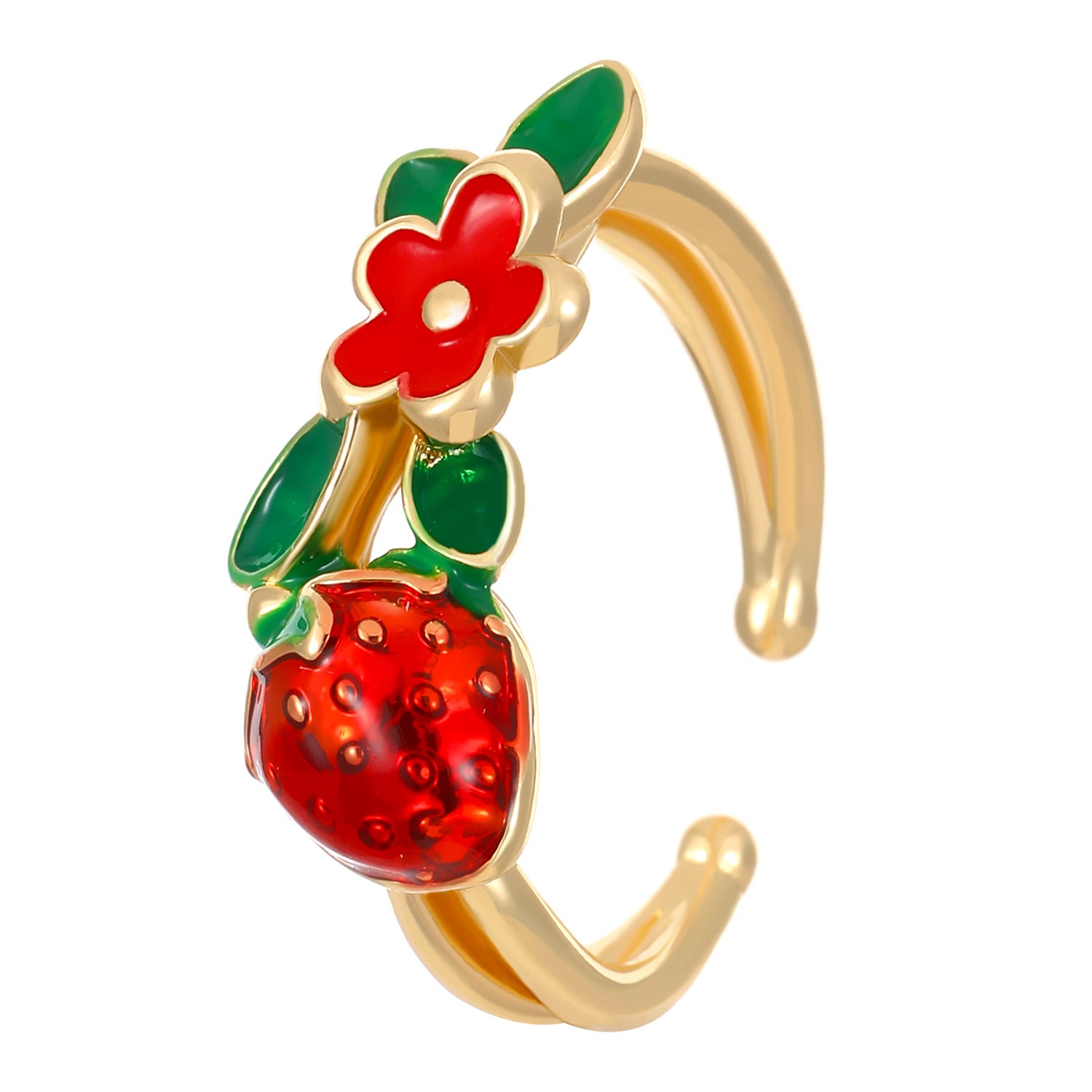 Wholesale Cute  Open Ring Double-layer Micro-inlaid Zircon Ring