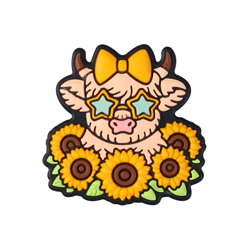 Wholesale 20pcs Cartoon Highland Cattle Focal Beads DIY Bead Accessories