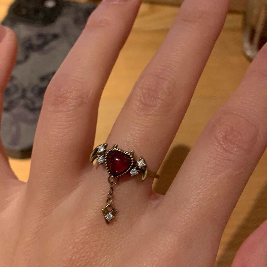 Wholesale Hollow Heart Adjustable Open-Ended Index Finger Ring