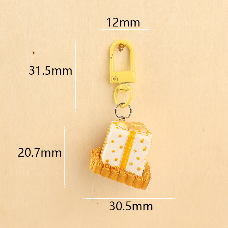 Keychain de gâteau d'anniversaire stéréo en gros