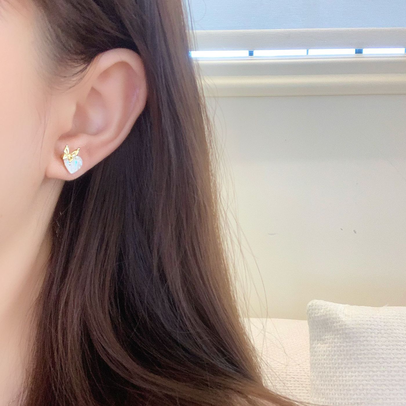 Wholesale Super flash zircon exquisite five-pointed star heart earring set silver needle Earrings