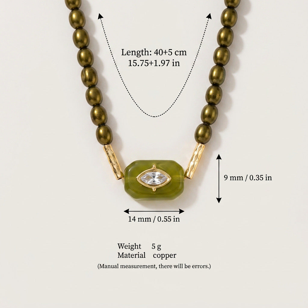 Wholesale Fashion Evil Eye Zircon Bead Necklace Gold Plated Copper Purple Jewelry Accessory