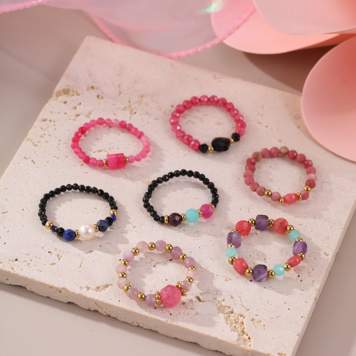 Wholesale Stainless steel beaded ring