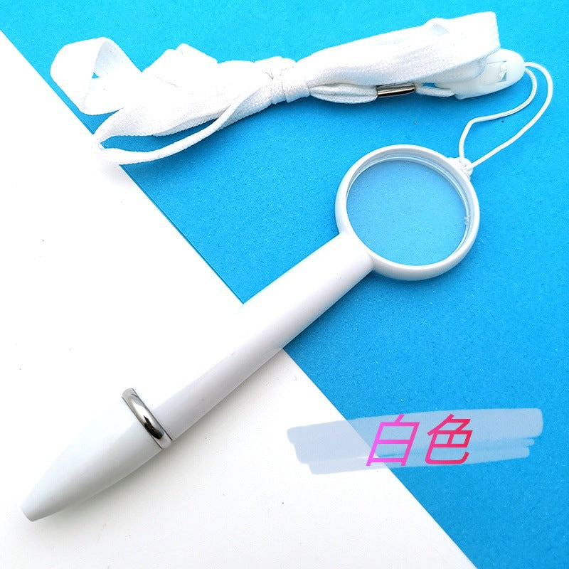Wholesale Creative magnifying glass ballpoint pen lanyard gift pen