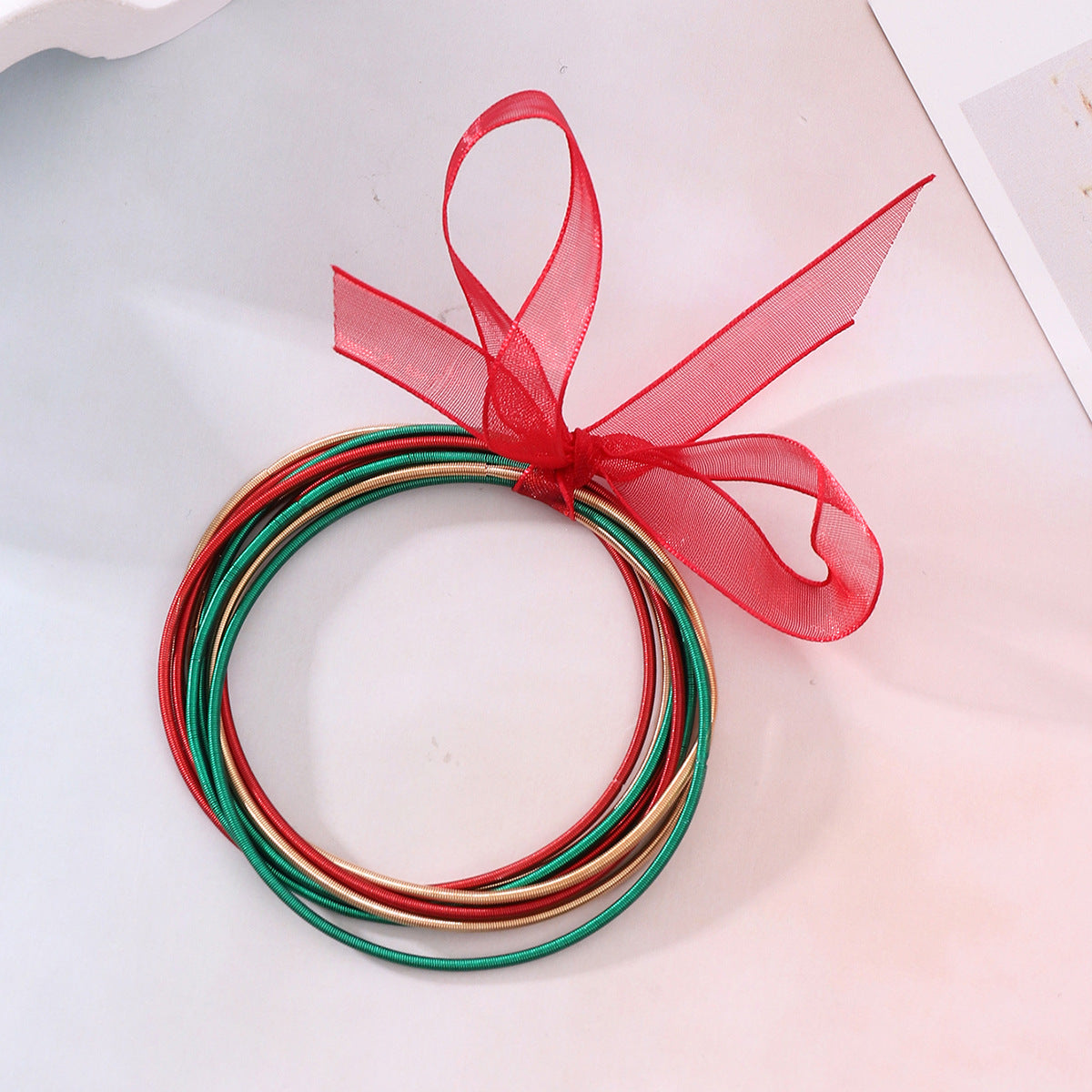 Wholesale American Independence Day Carnival Christmas Ribbon Elastic Wire Rope Bracelet ACC-BT-YTian010