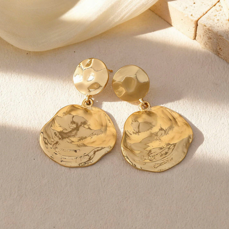Wholesale Ocean-Inspired Textured Gold Conch and Starfish Stud Earrings