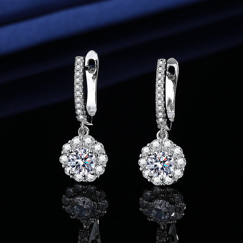 Wholesale Moissanite Flower Earrings
