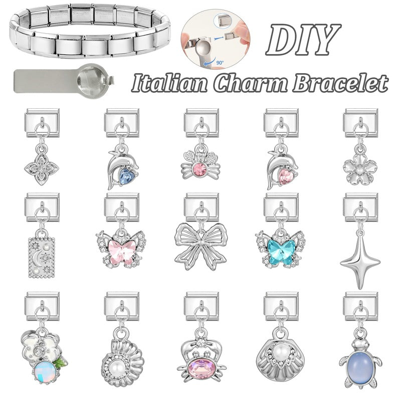 Wholesale Stainless Steel Electroplated DIY Jewelry Set - Fresh Ocean Italian Style for Boutique Resale